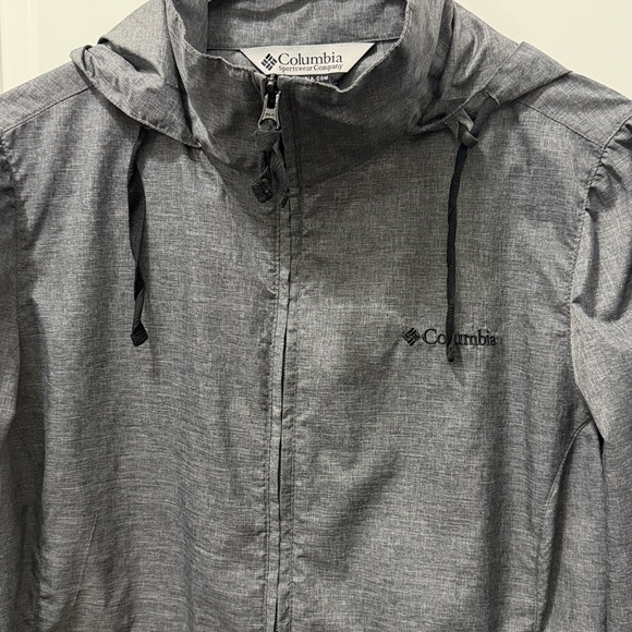 Columbia Women's Rain Jacket Gray Windbreaker Shoulder Hooded Jacket Size M - Picture 3 of 6